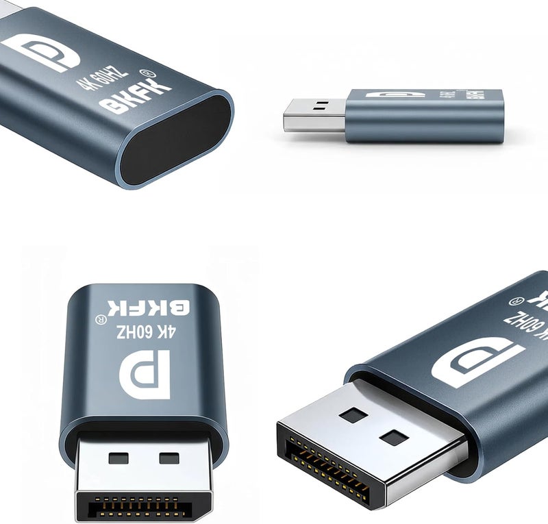 BKFK موصل دمية بدون رأس DisplayPort بدقة 4K@60Hz - يدعم 1080p-240Hz محاكي EDID دونجل 60Hz لتعدين العملات الرقمية، والخوادم البعيدة، وأجهزة الكمبيوتر الافتراضية (DP-4K/60Hz-1Pack) - Image 4
